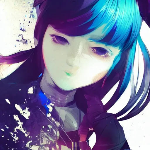 Image similar to Frequency indie album cover, luxury advertisement, indigo filter, blue and black colors. highly detailed post-cyberpunk sci-fi close-up schoolgirl in asian city in style of cytus and deemo, mysterious vibes, by Ilya Kuvshinov, by Greg Tocchini, nier:automata, set in half-life 2, beautiful with eerie vibes, very inspirational, very stylish, with gradients, surrealistic, dystopia, postapocalyptic vibes, depth of field, mist, rich cinematic atmosphere, perfect digital art, mystical journey in strange world, beautiful dramatic dark moody tones and studio lighting, shadows, bastion game, arthouse