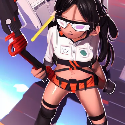 Prompt: nagatoro and gordon freeman fused