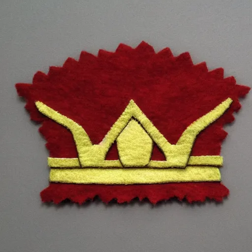 Prompt: a simple king's crown made of felt