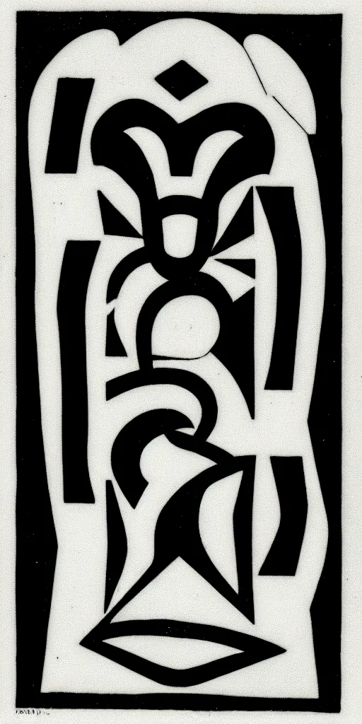 Prompt: geometric the heirophant tarot card by karl gerstner, minimal, black and white monochrome, bordered, centered, in frame, 8 k scan