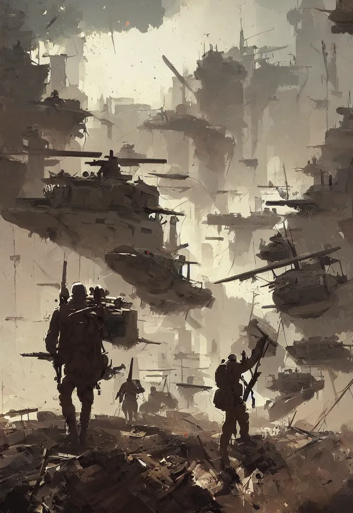 Image similar to ismail inceoglu painting of world war two, painting, line art, art concept for a book cover, trending on artstation, by greg manchess and by craig mullins and by kilian eng and by jake parker