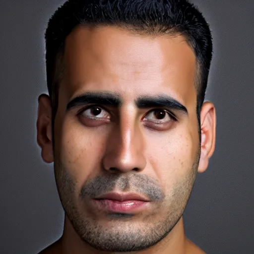 Prompt: headshot, portrait photo still of a egyptian man, white background, 8 k, 8 5 mm f 1. 8
