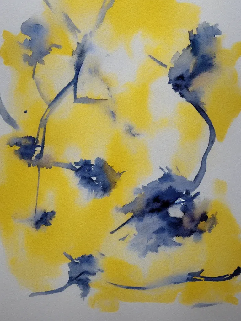 Image similar to yellow background watercolor trending on artstation