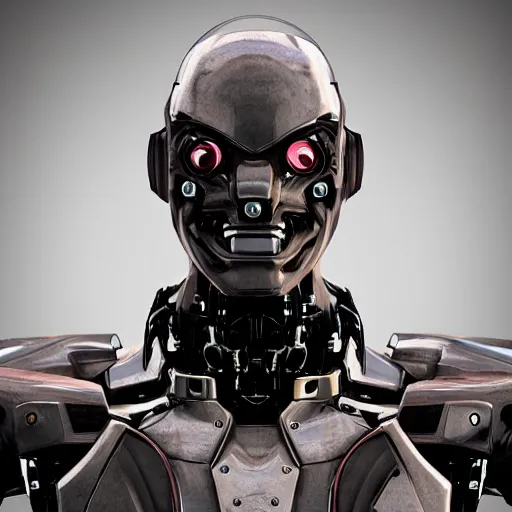 Prompt: a cybernetic version of a bugs face on a human bust, highly detailed, mecha, pinterest, ranker, fotoscape, artstation, keyshot, unreal engine