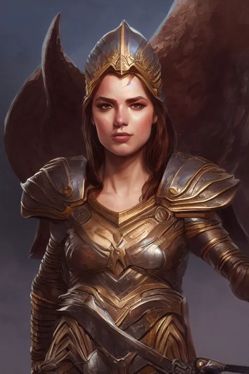 Image similar to amazon valkyrie athena, d & d, fantasy, portrait, highly detailed, headshot, digital painting, trending on artstation, concept art, sharp focus, illustration, art by artgerm and greg rutkowski and magali villeneuve