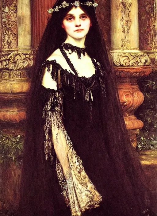 Image similar to ( ( gothic # ) ) princess portrait. by william henry hunt * *, highly detailded