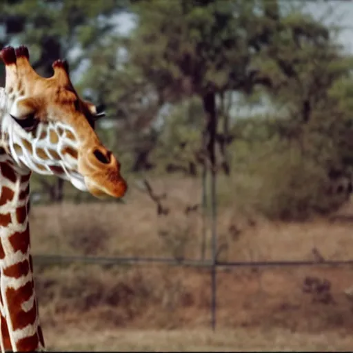 Prompt: film still of a (giraffe) with a (((sign))) that says ((wanna play))