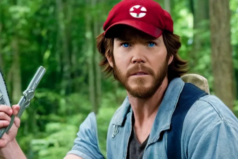 Image similar to live action film still of christ pratt as ash ketchum in the new sci - fi movie