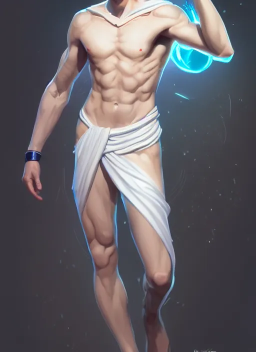 Image similar to the god hermes, white skin, male, portrait, sharp focus, digital art, concept art, dynamic lighting, subsurface scattering, photoreal, trending on artstation, by emylie boivin and rossdraws