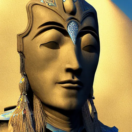 Image similar to turkic god of sky, tengri, cinematic lighting, render quality 8 k, detailed