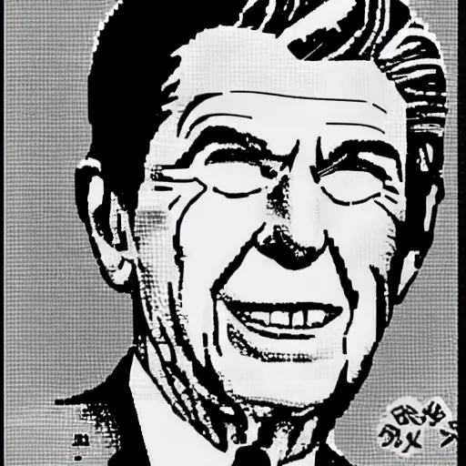 Prompt: anime lofi ronald reagan girl