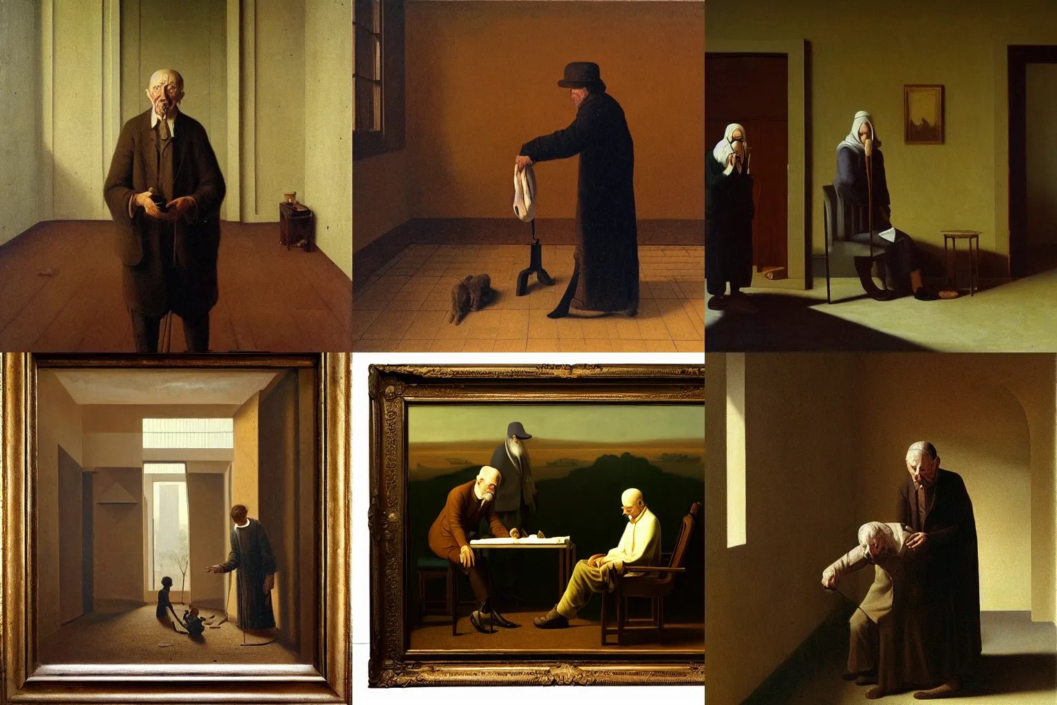 Prompt: The blind man by Franz Sedlacek, highly detailed oil painting, 4k, masterpiece