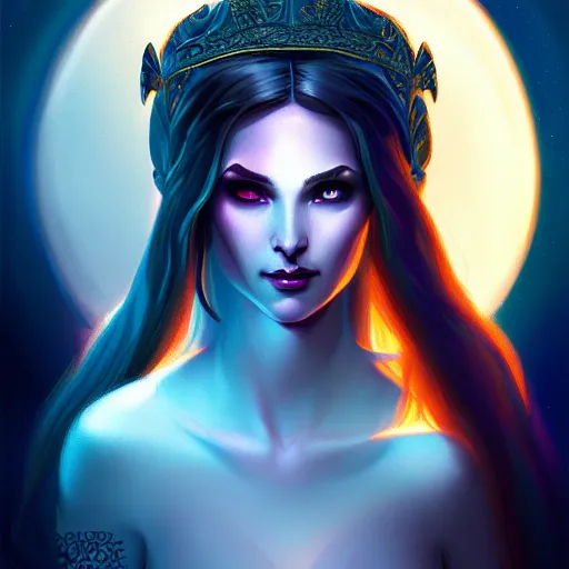 Prompt: Goddess of the night, highly detailed, digital painting, artstation, concept art, soft light, sharp focus, illustration