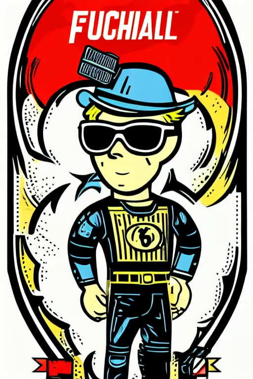 Image similar to fallout 7 6 retro futurist illustration art by butcher billy, sticker, colorful, illustration, highly detailed, simple, smooth and clean vector curves, no jagged lines, vector art, smooth andy warhol style