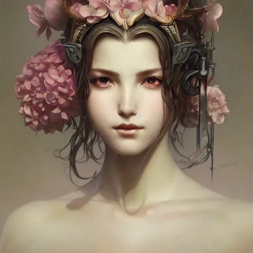 Image similar to aerith gainsborough, intricate, elegant, highly detailed, smooth, sharp focus, award - winning, masterpiece, in the style of tom bagshaw, cedric peyravernay, peter mohrbacher, pinterest