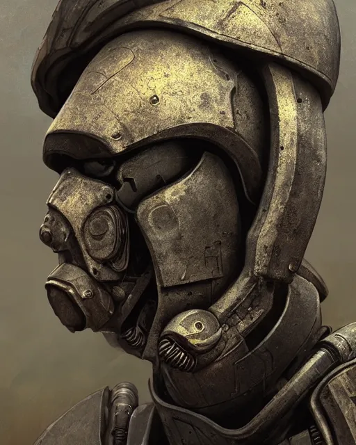 Prompt: portrait of an alien cyborg soldier in power armor, by beksinski, 4 k, deviantart, 3 d unreal engine, trending on artstation