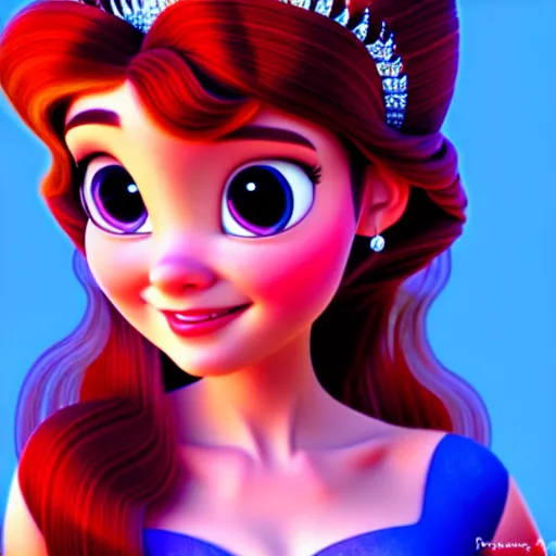 Prompt: portrait of a disney princess, pixar style , beautiful , cute , 4k , HD