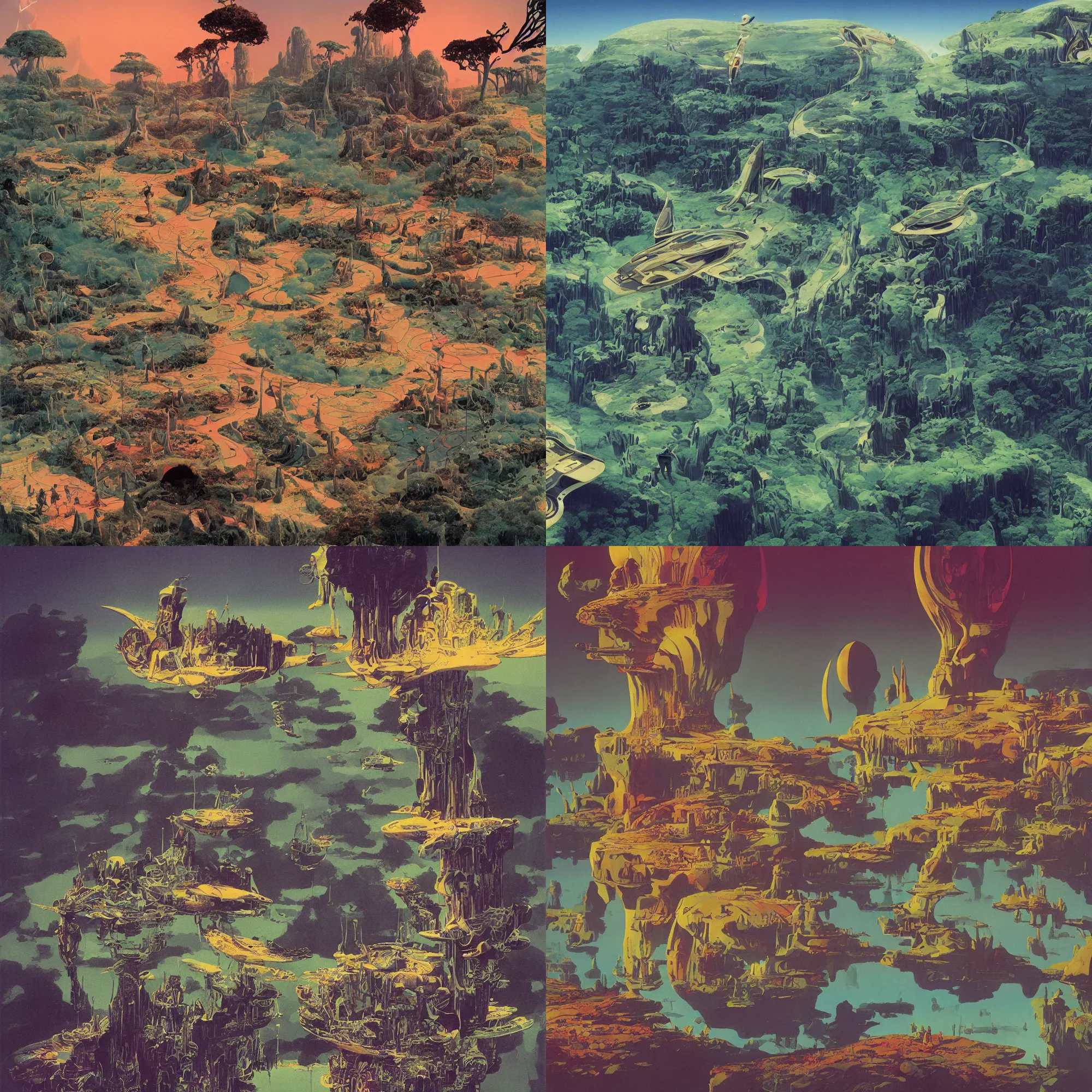 Prompt: utopia by roger dean, dean ellis, in the style of dan mcpharlin,