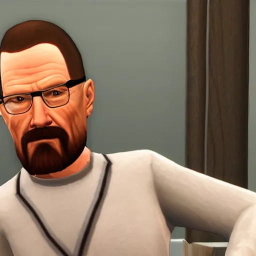 Prompt: walter white in the sims