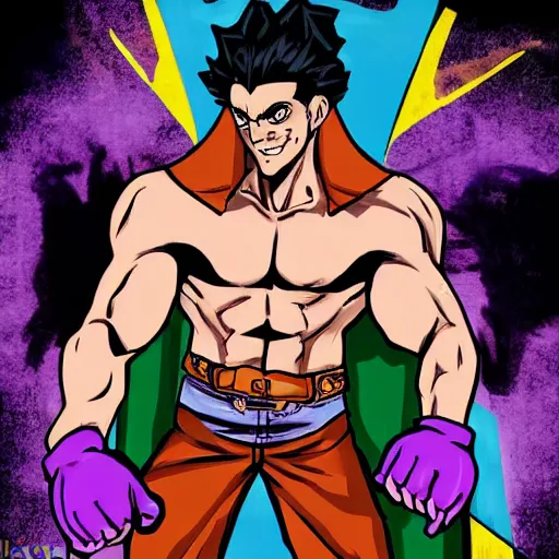 Image similar to Gigachad as Jojo Bizarre Adventure character