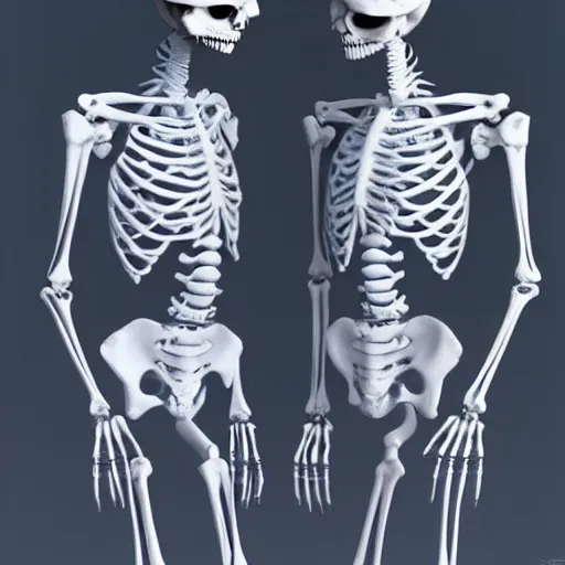 Prompt: a beautiful skeleton couple made out of blue and grey smoke, hyper realistic, 4k, trending on artstation,