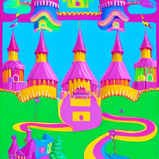 Image similar to candyland castle symmetry by lisa frank