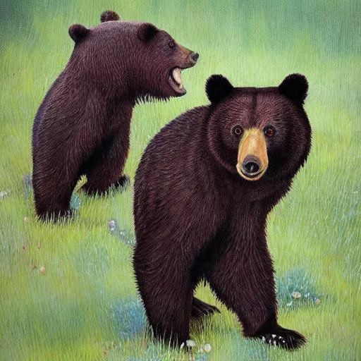 Image similar to 3 bears, highly detailed, portrait painting, illustration by scott gustafson