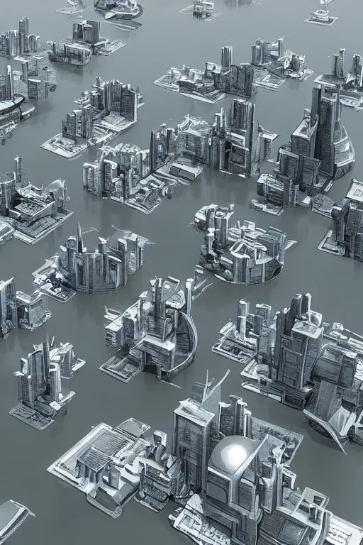 Image similar to a futuristic floating city