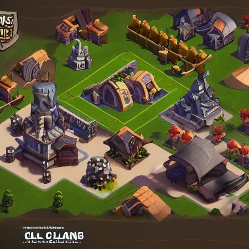 Prompt: town hall 1 5 concept art, clash of clans style, th 1 5 concept from clash of clans