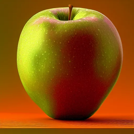 Image similar to a depth image of an apple on a table, lidar scan, depth map, pointcloud