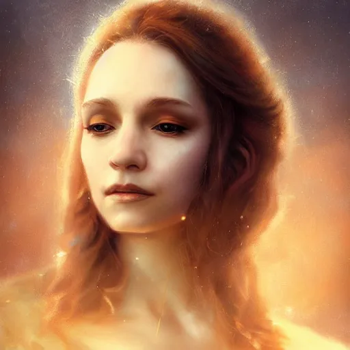 Prompt: majestic gracious regal radiating female winged angel portrait, atmospheric lighting, painted, ethereal, intricate, volumetric lighting, beautiful, rich deep colours masterpiece, golden hour, sharp focus, ultra detailed, by leesha hannigan, ross tran, thierry doizon, kai carpenter, ignacio fernandez rios