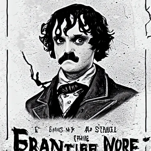 Image similar to edgar allan poe as a character in stranger things