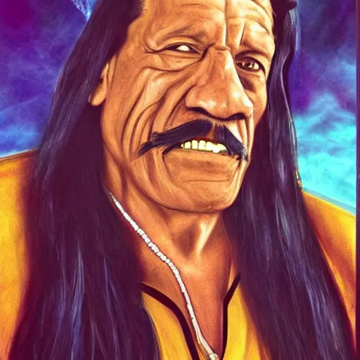 Image similar to danny trejo as a magical sailor moon girl