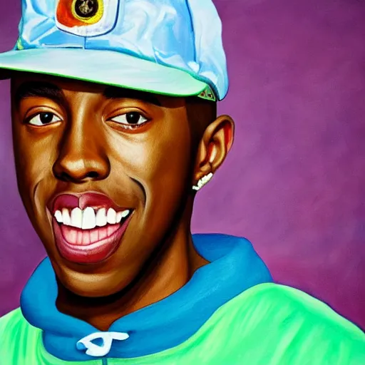 Prompt: a detailed painting of tyler the creator