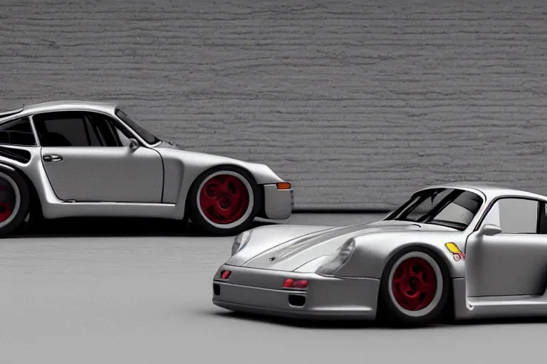 Prompt: porsche 9 5 9 rwb cyberpunk race car sitting on the side of the road, back to the future flux capacitor, a hyper - futuristic detailed matte painting by zack snyder, trending on cg society, auto - destructive art, vray tracing, unreal engine 5, reimagined by industrial light and magic