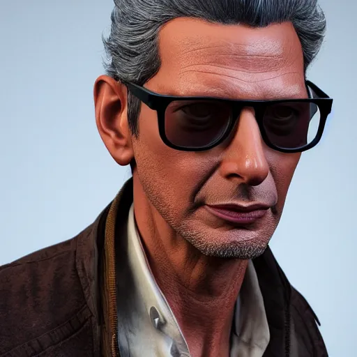 Prompt: hyperrealistic jeff goldblum as han solo, stunning 3 d render inspired by istvan sandorfi & xiang duan, perfect symmetry, dim volumetric cinematic lighting, 8 k octane comprehensive render, extremely mega hyper - detailed and lifelike attributes & atmosphere, intricate, realistic flesh texture, masterpiece, artstation, stunning,