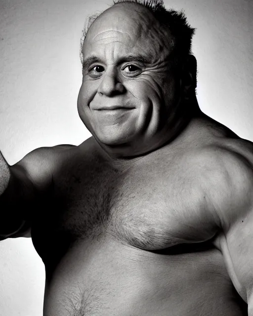 Prompt: portrait of danny devito as brock lesnar. photographic, photography