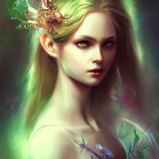 Image similar to a picture of a pretty fairy, elegant, epic, detailed, intricate, digital painting, concept art, realistic, smooth, focus, rim light,