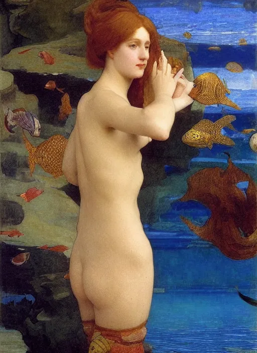 Prompt: under the sea, preraphaelite colour photography by frederic leighton, 8 k