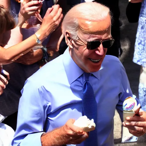 Prompt: Joe Biden eating ice cream