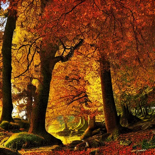 Image similar to Epic Autumn Fantasy Scenery by John Stephans