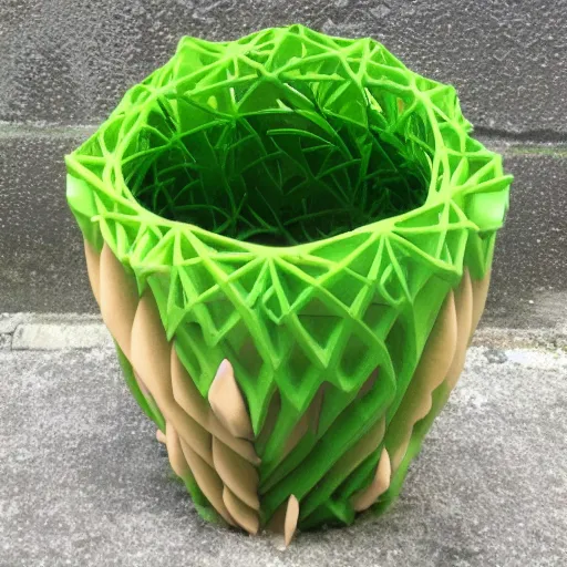 Prompt: 3d printed planter, parametric design