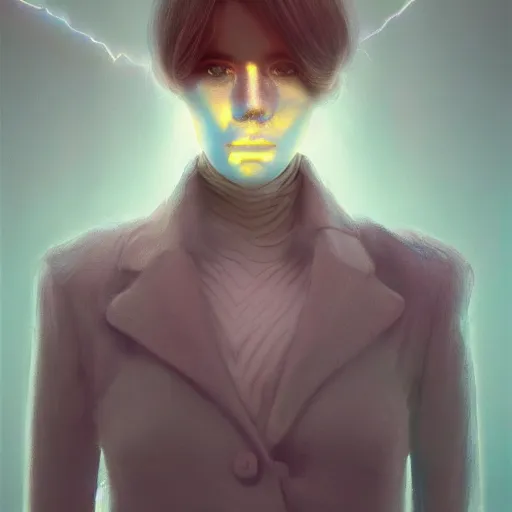 Image similar to a fearless leader of collaborative intelligence by miles johnston, portrait, volumetric lightning, ambient light, trending on artstation, award winning