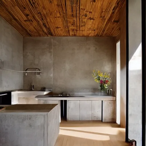 Prompt: “extravagant luxury modern rustic kitchen interior design, by Tadao Ando and Koichi Takada”