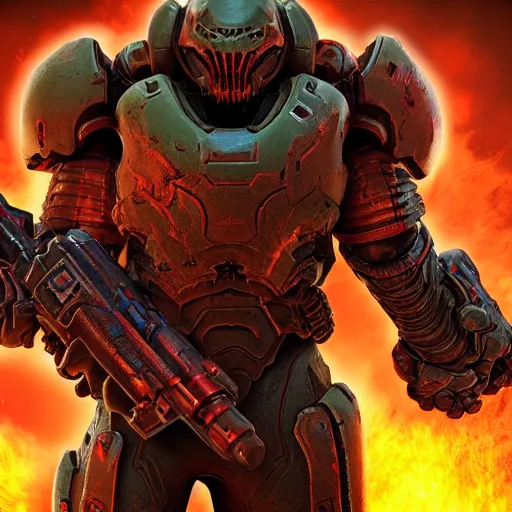 Prompt: doom slayer from doom eternal, photography