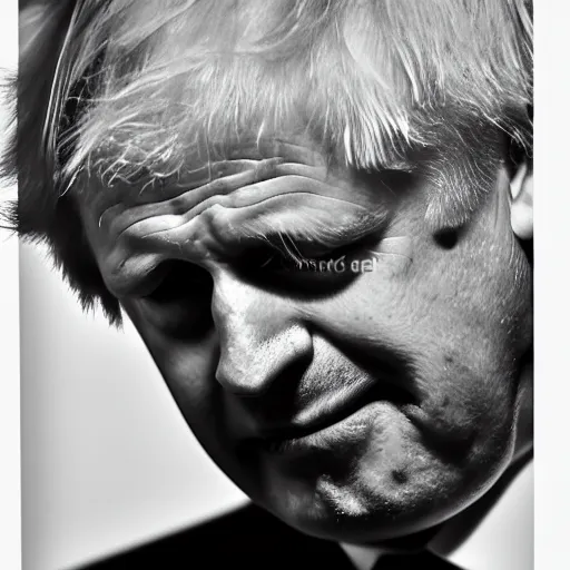 Image similar to Boris Johnson crying on the naughty step with a pool of tears under him, 8k, perfect lighting, high contrast, wide-angle, Nikon mirrorless, sad, brexit, flickr