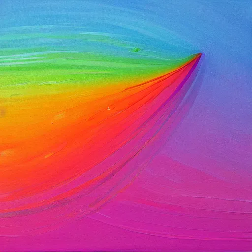 Image similar to a rainbow in curved air, painting