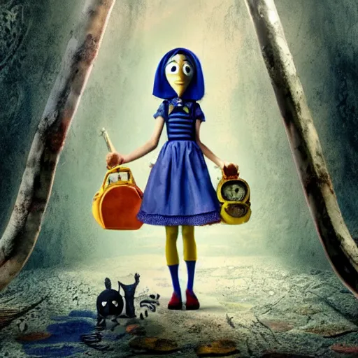 Prompt: A still of Coraline in Alice in Wonderland (2010), HD, 4K n- 3