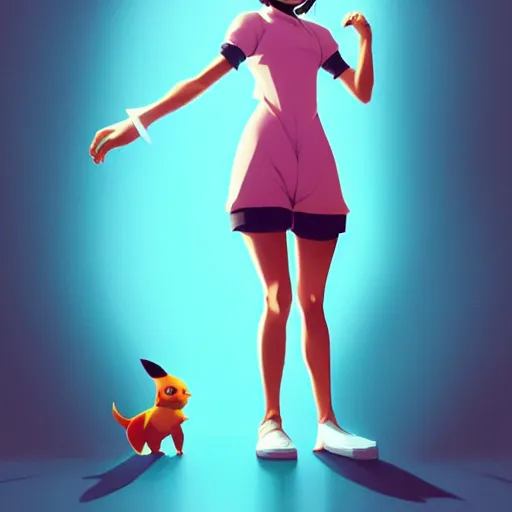 Image similar to body icon stylized minimalist an asian girl in a pikatchu costume, loftis, cory behance hd by jesper ejsing, by rhads, makoto shinkai and lois van baarle, ilya kuvshinov, rossdraws global illumination