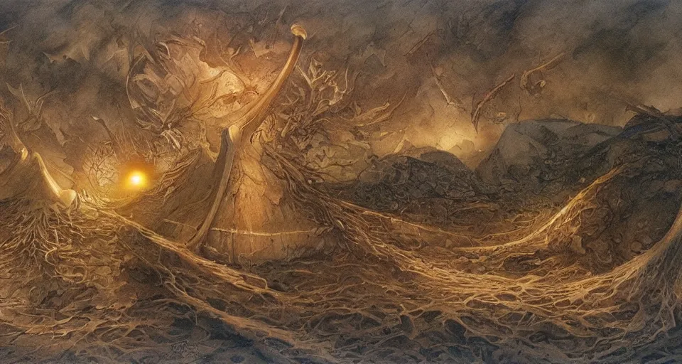 Image similar to the two complementary forces that make up all aspects and phenomena of life, by john howe